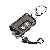 Nitecore TINI 380 Lumens USB Rechargeable Keychain Flashlight with Lumen Tactical Charging Cable (Black)