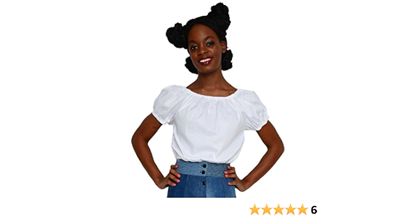 Hey Viv ! 1950s Retro Peasant Blouse in 