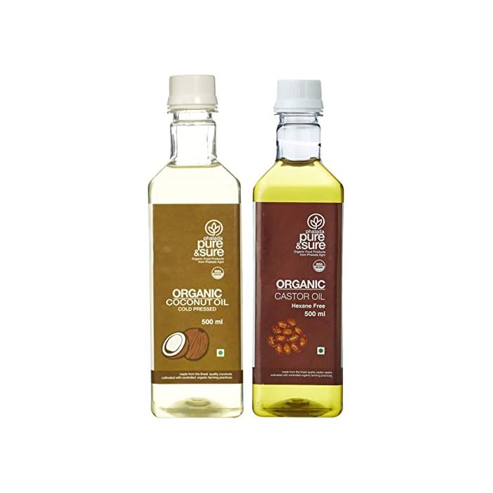 Buy Pure & Sure Organic Coconut Oil, 500ml + Pure & Sure Castor Oil