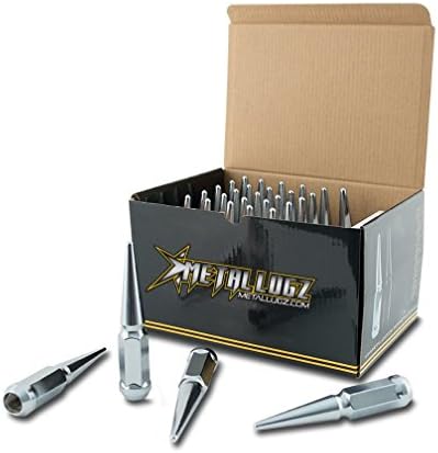 Metal LugzMetal Lugz Spiked Lugz Chrome 7/16" Thread 4.4" Overall Length kit Contains 20 Lugs & 1 Key
