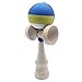CANSHOW Kendama Maple Wood Toy - Rubber Blue Yellow and White Tama Deluxe Pro Model - with Extra String