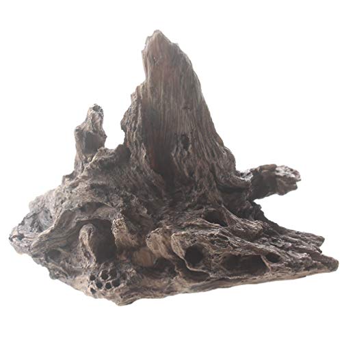 emours Resin Artificial Driftwood Tree Stump Aquarium Wood Decor Ornament for Crafts Art Reptiles Fish Tank Decoration (A)