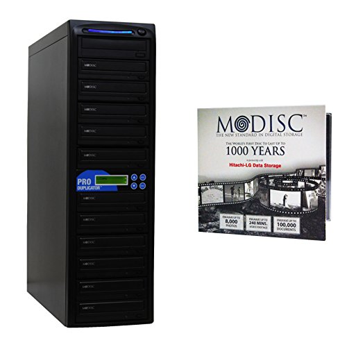 Produplicator 1 to 11 M-Disc Support CD DVD Duplicator Bundle with 1 Pack M-DISC DVD and Nero Burning Software (Up to 24X DVD Burn Speed, Standalone Duplication Tower)