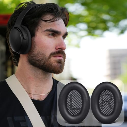 SoloWIT Almohadillas para Bose QuietComfort 35 (QC35) & Quiet Comfort 35II (QC35 II) Auriculares, Espuma de Alta Densidad y Cuero Proteico