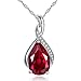 Devuggo MABELLA Jewelry Sterling Silver Simulated Birth Month Stones Pendant Necklace Gifts for Women