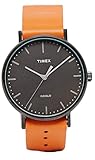 Timex TW2P91400 Weekender Fairfield Black Dial Orange Leather Band Analog Watch