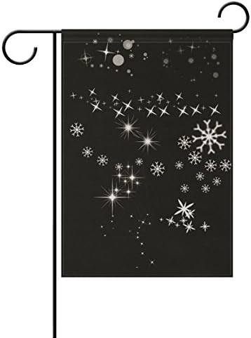 KGEDLA Halo Snowflake Decorative Double Sided Garden Flag 12x18(inch)