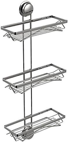 YONGLIANG Toiletries Suction Cup Free Punch Stainless Steel Bathroom Supplies 3-tier Toilet Toilet Suction Wall Shelf Wall Mount