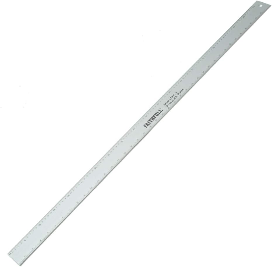 Faithfull 1 Metre Aluminium Rule Dual Metric Imperial Graduations