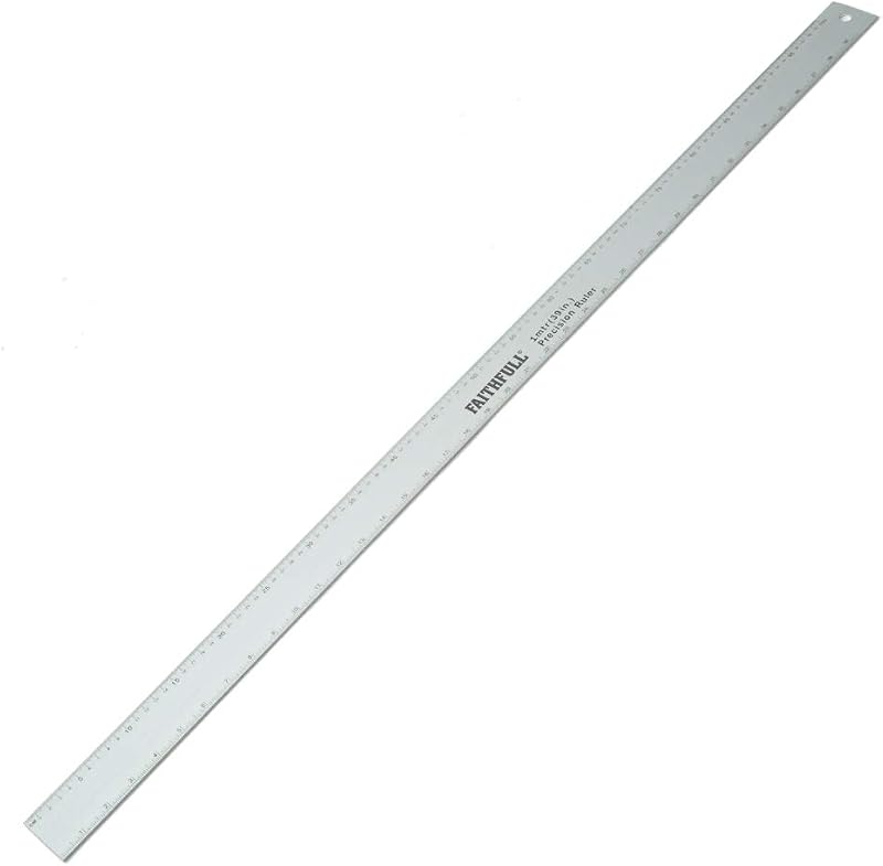 Faithfull 1 Metre Aluminium Rule Dual Metric Imperial Graduations