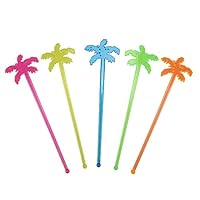 7 Inch Plastic Cocktail Ice Drink Swizzle Sticks Tropical Palm Tree Set of 50 by GOCROWN