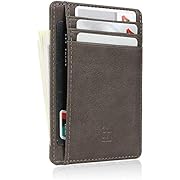 Slim RFID Blocking Card Holder Minimalist Leather Front Pocket Wallet for Women