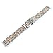 Fitian 16mm Stainless Steel Watch Band for Moto 360 2 (2nd Gen, Woman) Push-button Hidden Clasp Champagne Rose Gold Metal Silver Fit Other Smart Watches (Silver and Rose Gold)