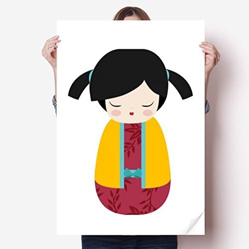 黄色 着物 日本 人形 アート ステッカー プレイビル 壁紙 デコレーション 訳あり商品 デカール ポスター 窓