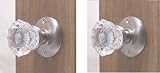 Two Crystal Antique Replica Surface Mount Single Dummy/French Door Knob Sets for one side of two doors or Both Sides of one door. Also for decor projects (Brushed Nickel)