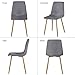 VECELO Modern Dining Side Chairs Fabric Cushion Seat Back Sturdy Metal Legs for Living Room,Set of 4, Gray