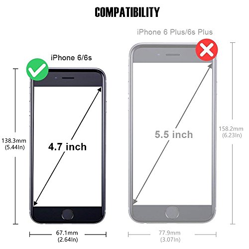 iPhone 6S Leather Case,iPhone 6 Leather Case, IPHOX Premium Folio Leather Wallet Case with [Kickstand] [Card Slots] [Magnetic Closure] Flip Notebook Cover Case for iPhone 6/6S (Blue) - Thumbnail 2