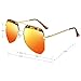 LianSan Designer Oversized Double Bridge Unisex Men Women Large Metal Driver Polarized Sunglasses 808 (gold frame orange lenses)