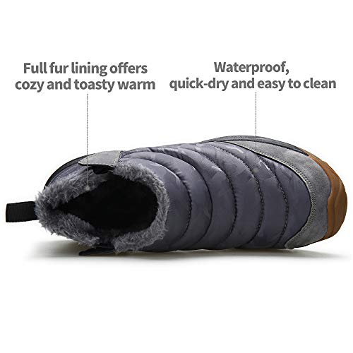 ulogu Men's Winter Snow Boots Fur Lined Antiskid Cold Weather Shoes - Thumbnail 3