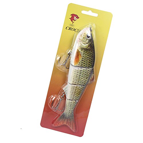 Angeln Mehrteiliger Wobbler Jerkbait mit 2 Drillingshaken 25cm Köder für Hecht Barsch Forelle – Bild 5