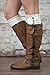 Modern Boho Boot Cuffs Vintage 3 Button Style Women's Boutique Socks Brand Ivory