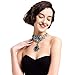 Holylove Blue Statement Necklace Chain for Women Daily Party Bachelo Wedding Club Show Gift Box-HLN00012 Blue