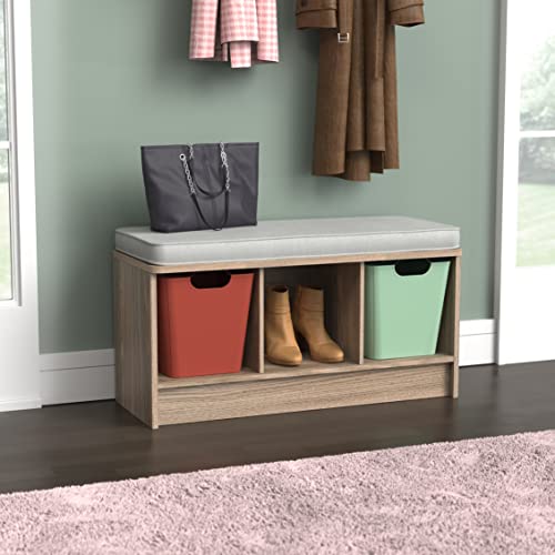 ClosetMaid 3258 Cubeicals 3Cube Storage Bench, Natural Gray with Gray