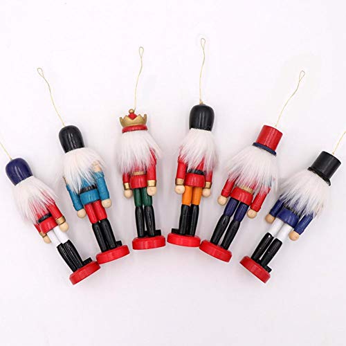 Per Newly 6PCS Wooden Soldier Christmas Nutcracker Puppet Doll Set Decoration Figurine Gift Box Ornament Decorative Toys Set - Thumbnail 5
