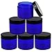 Beauticom 2 oz./ 60 Grams/ 60 ML (Quantity: 36 Packs) Thick Wall Round COBALT BLUE Plastic LEAK-PROOF Jars Container with BLACK Lids for Cosmetic, Lip Balm, Creams, Lotions, Liquids