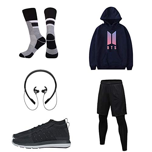 Mens Crew Athletic Socks with Cushion Performance for Sports Workout 4 pack
