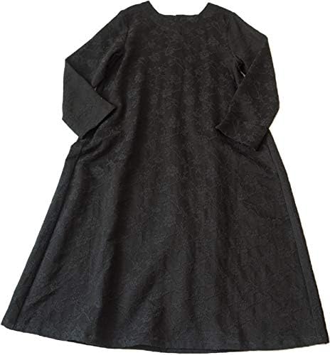 Amazon Co Jp 花柄刺繍ロングワンピース オケージョンにも 上品な雰囲気の刺繍入りワンピース レディース 卒業式 入学式 ナチュラル 秋 冬 Unrobe アンローブ フリーサイズ ブラック 服 ファッション小物