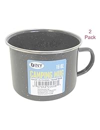 Juego de 2 tazas de camping multiusos de esmalte n