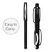 BRUWEN Mens Womens Reading Glasses 2.5 Portable Folding Compact 360° Rotating Mini Pen Clip Readers, Small Black TR90 Lightweight Flexible Pocket 2.5 Reading Glasses for Men Women