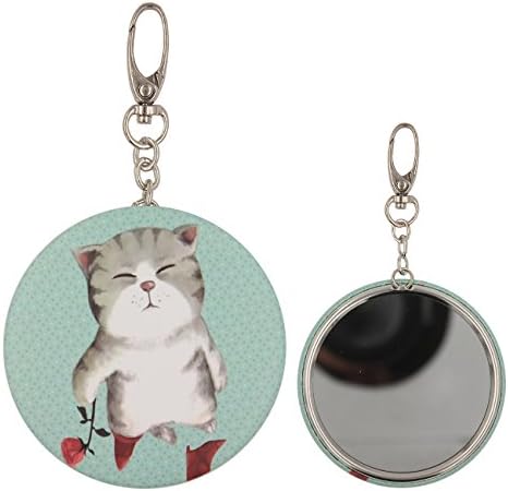 NiceShop16 Cute Cartoon Pattern Background Design 2.95 inch Keychain Button Mirror Key Chain (Style02)