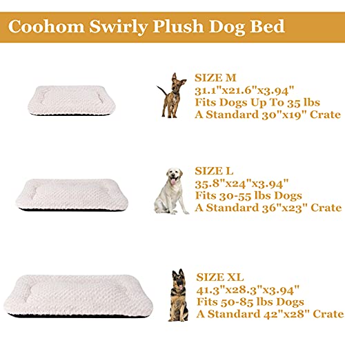 Coohom Deluxe Plush Calming Dog Bed Pet Cushion Crate Mat,Machine Wash