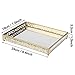 Walfront Brass Mirrored Ornate Decorative Tray Brass Tone Clear Glass Metal Decorative Tray Display Jewelry Tray Organizer