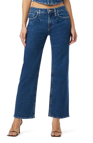 HUDSON Women’s Rosie High Rise Wide Leg Jean, Rocky Blue Pleated