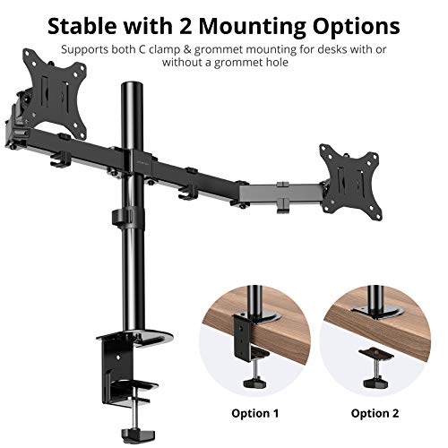 ATUMTEK Monitor Mount Dual Monitor Arm for 13"27" Inch or 17.6 Lbs