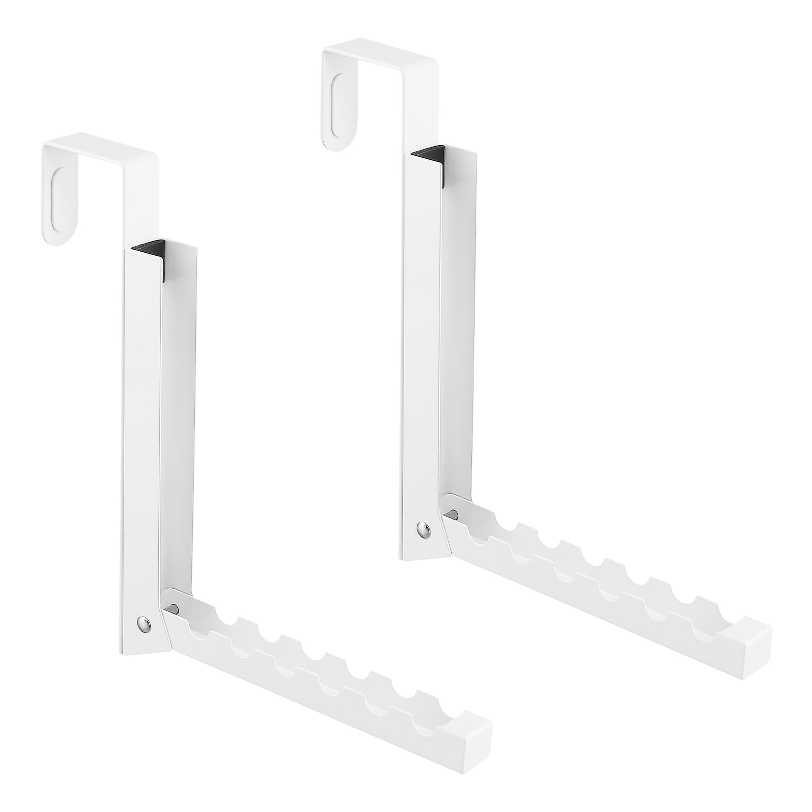 Foldable Over-Door Hanger, 2-Pack Over-The-Door Hooks - Coat & Towel Hanger with 6 Grooves