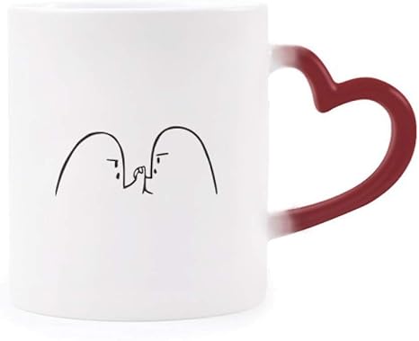 Diythinker Wrestling Poignet Noir Mignon Chat Emoji Morphing Tasse Sensible A La Chaleur Rouge Coupe Du Coeur Multicolore Amazon Ca Home Kitchen