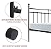 TEMMER Reinforced Metal Bed Frame Queen Size with Headboard and Stable Metal Slats Boxspring Replacement/Footboard Single Platform Mattress Base, Black (Queen, Black).