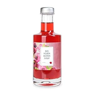 Bio Sirup Rose 200 ml – Rosensirup aus echten Rosenblüten für Cocktail, Dessert oder als Geschenk – Manufaktur von…