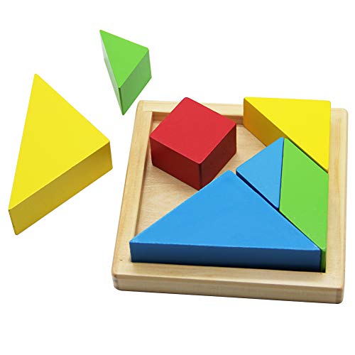 image for MorTime 4 in 1 Wooden Solid Geometry Educational Shape Color Sorting P