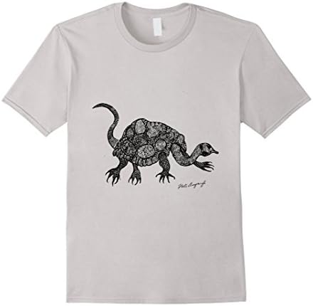Mens Fantastic prehistoric turtle t-shirt by Stanton Ansbach 3XL Silver