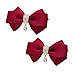 ZAKIA Women' Ribbon Bow Crystal Pendant Removable Shoe Clips Clutch Wedding Decoration Pack of 2