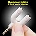 AFUNTA Auxiliary 3.5mm Jack Splitter Kit, U Shape, White
