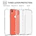 DOMAVER for iPhone XR Case Clear Glitter Bling iPhone XR Phone Case Heavy Duty 3 Layers Bumper Shockproof Protective Cover-Clear