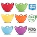 Amabest 6pcs Egg Poacher with Stand Design FDA Mini Silicone Egg Poacher Cups Egg Cooker No BPA Egg Bites Molds Poached Egg Maker Cups, for Microwave, Egg Poacher Pan, Egg Cookware, Stovetop