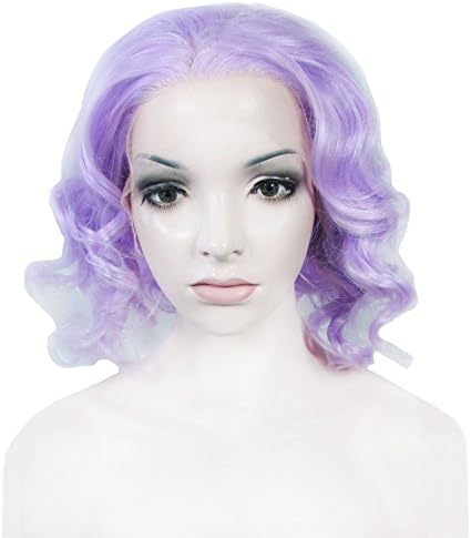 New Color!Lace Wig Short Wave Heat Resistant Synthetic Lace Front Wig Purple