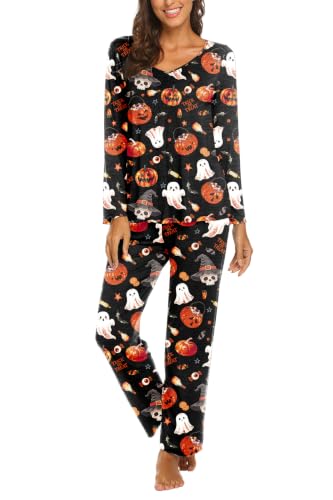 Ekouaer Womens Pajama Sets Lounge Set Fall